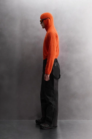 Флисовая толстовка с капюшоном и текстурой SKI