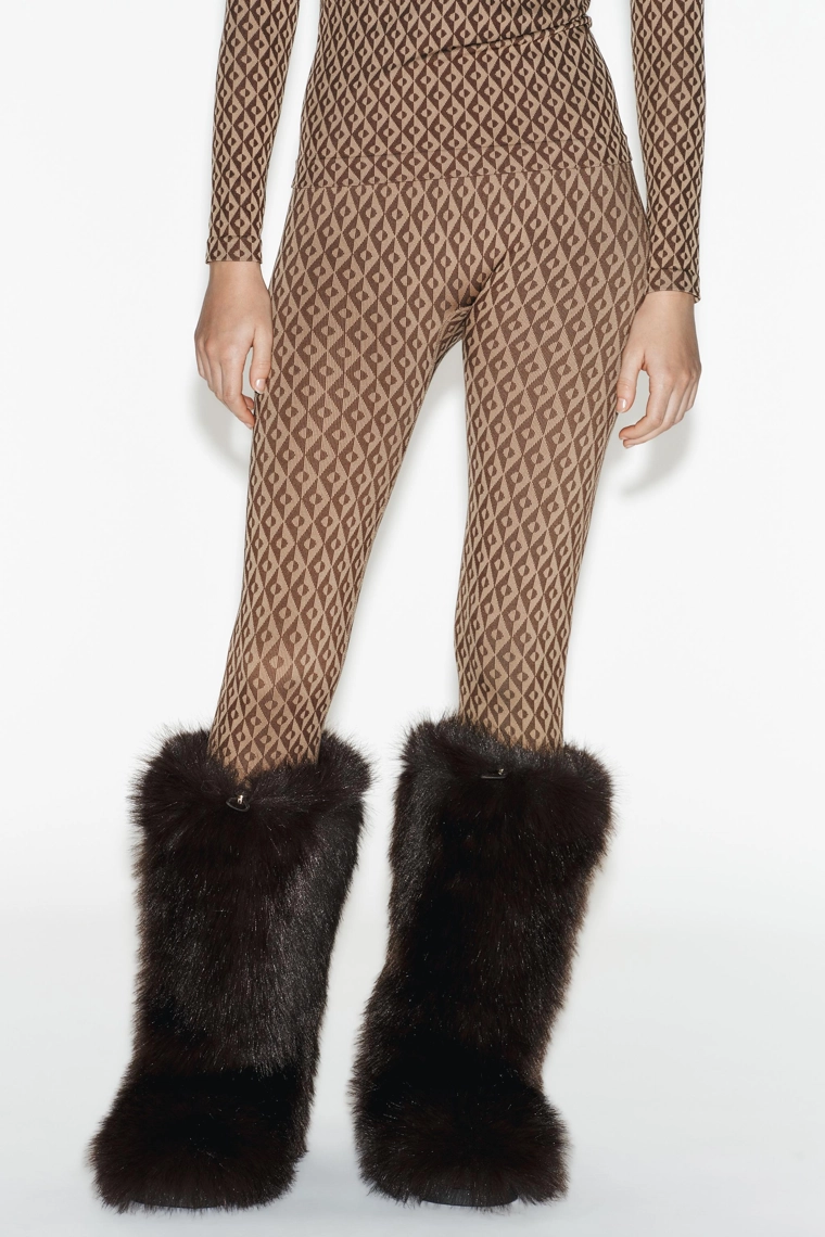 Леггинсы термобелья коллекции для горных лыж из жаккарда без швов с термическими свойствами