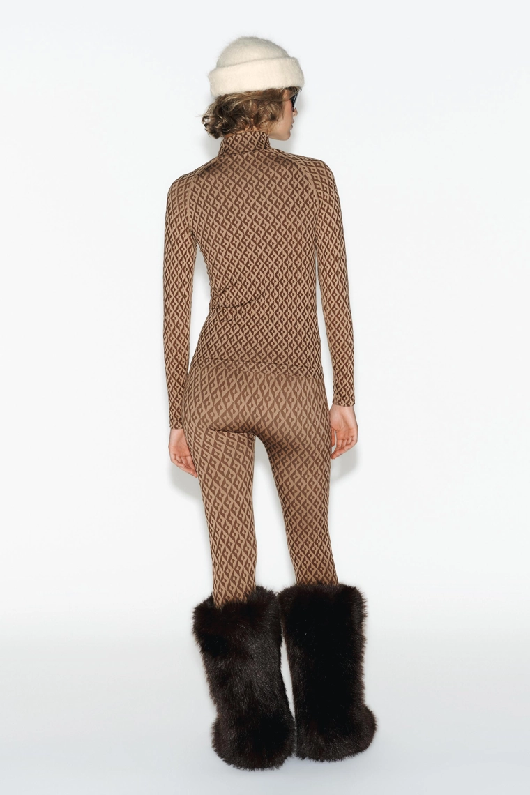 Леггинсы термобелья коллекции для горных лыж из жаккарда без швов с термическими свойствами