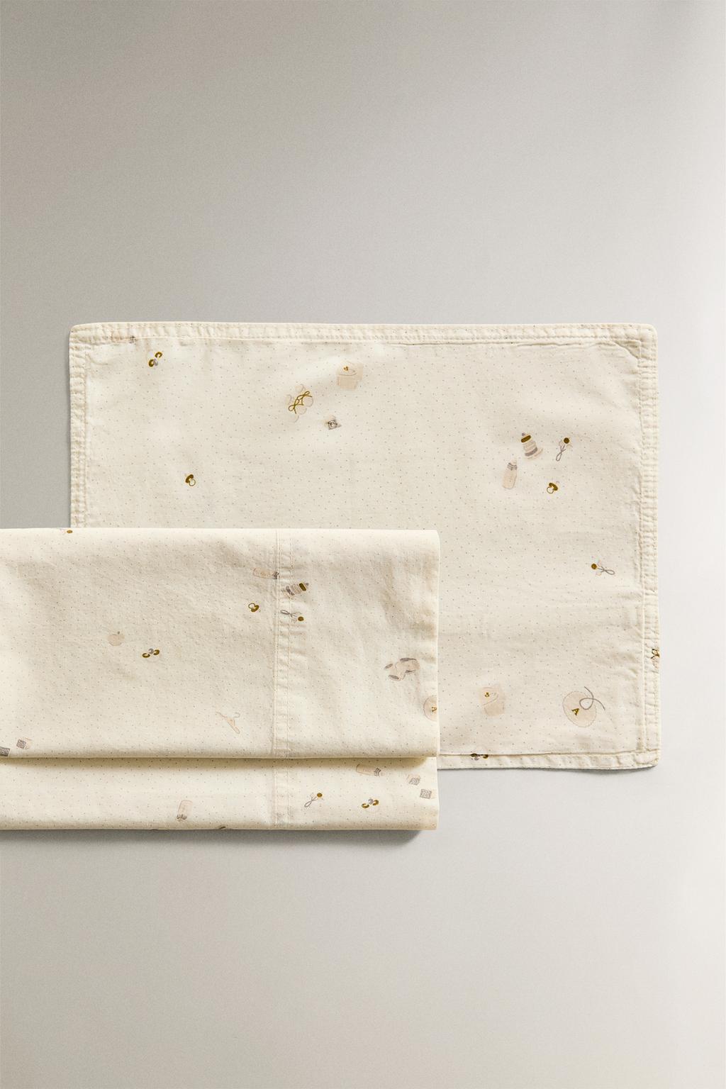 Набор простыней для мини-детской кроватки с рисунком