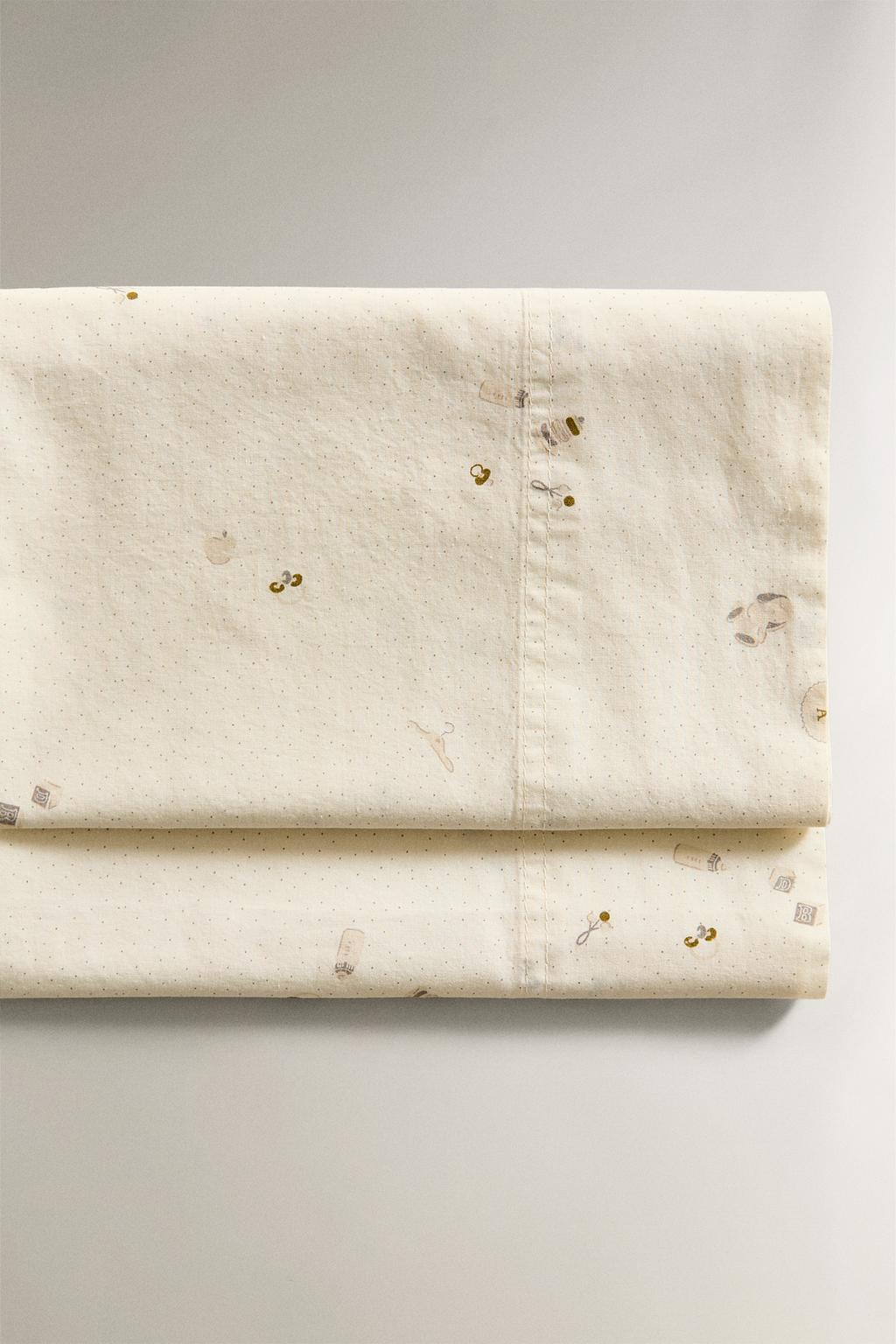 Набор простыней для мини-детской кроватки с рисунком