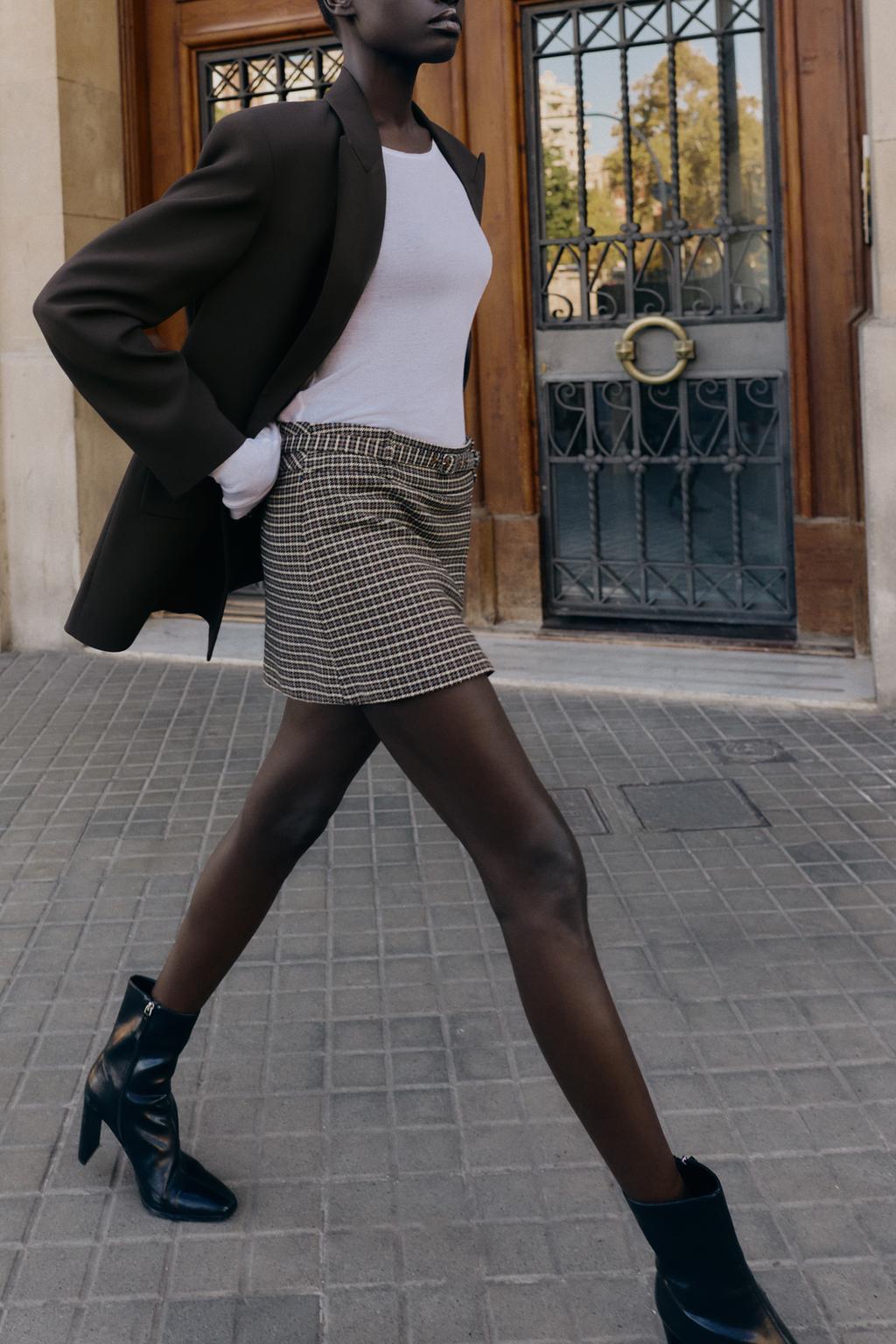 ЮБКА-ШОРТЫ «ГУСИНАЯ ЛАПКА» С РЕМНЕМ