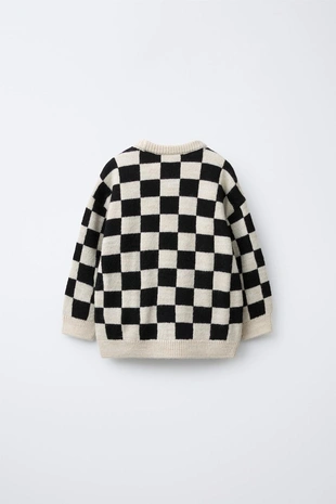 Свитер в клетку «дамка»- Заказать в России