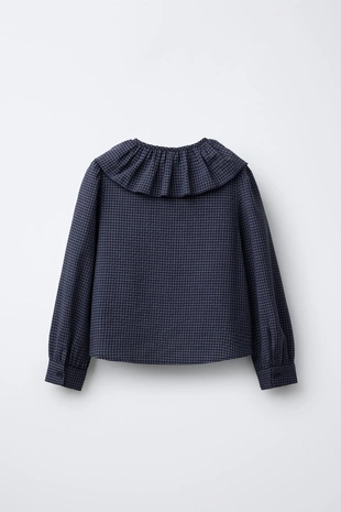 Рубашка с воланами в клетку виши- Заказать в России