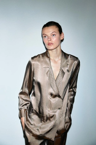 Рубашка в полоску в пижамном стиле- Заказать в России