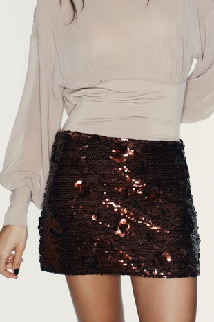 Мини-юбка с пайетками- Заказать в России