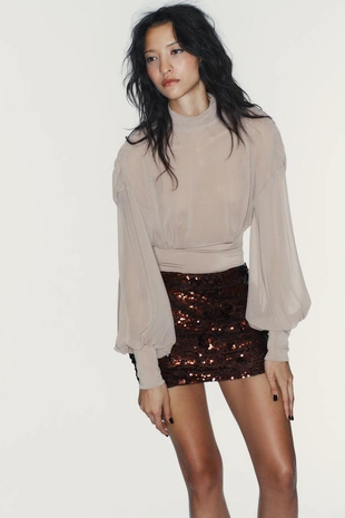 Мини-юбка с пайетками- Заказать в России