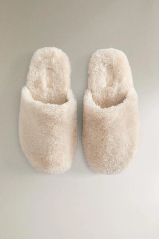 Тапочки-слиперы с искусственным мехом- Заказать в России
