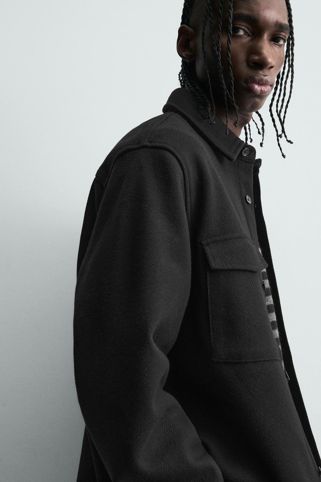 КУРТКА-РУБАШКА ИЗ САРЖИ С ВОДООТТАЛКИВАЮЩИМ ПОКРЫТИЕМ