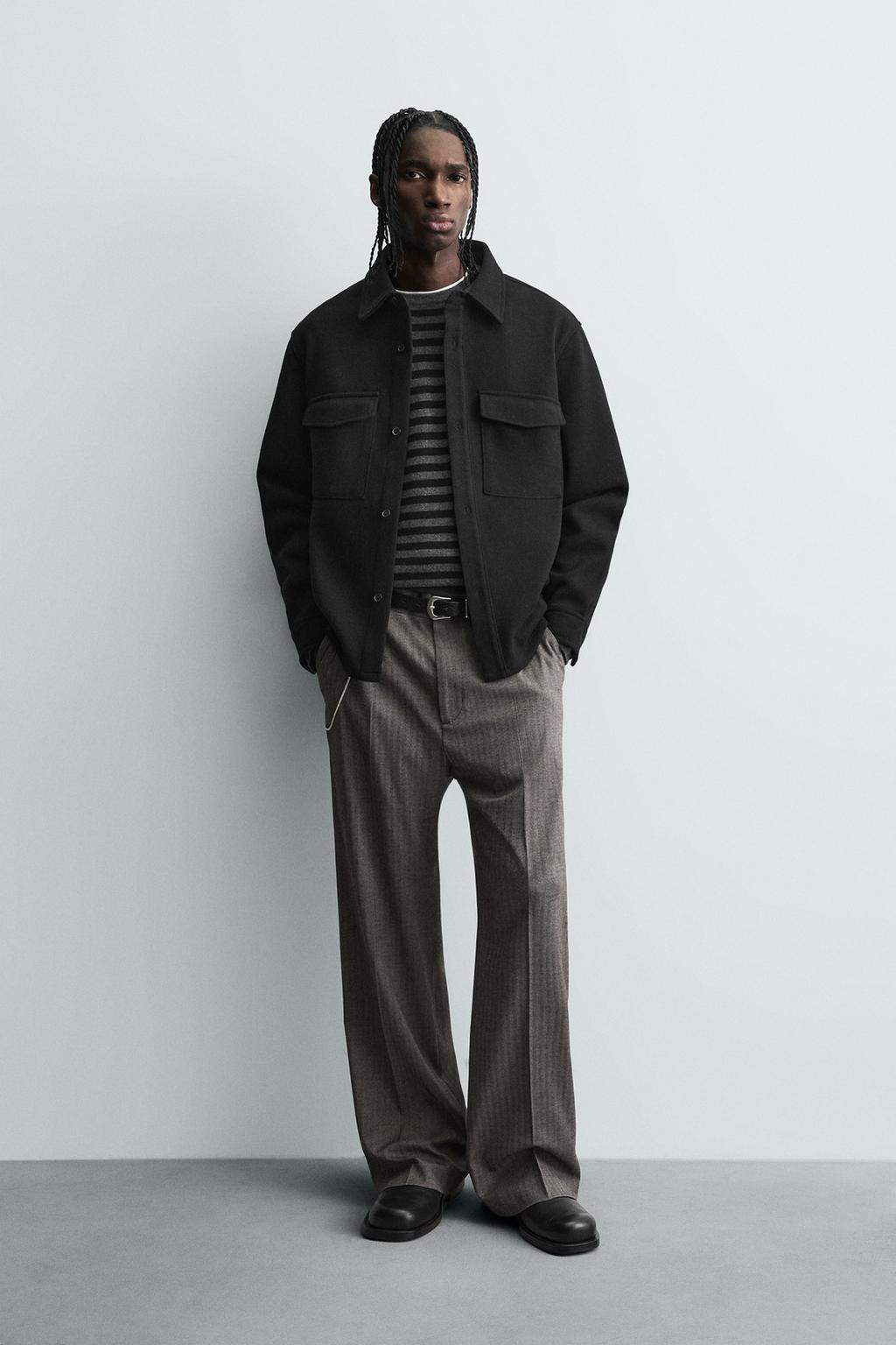 КУРТКА-РУБАШКА ИЗ САРЖИ С ВОДООТТАЛКИВАЮЩИМ ПОКРЫТИЕМ