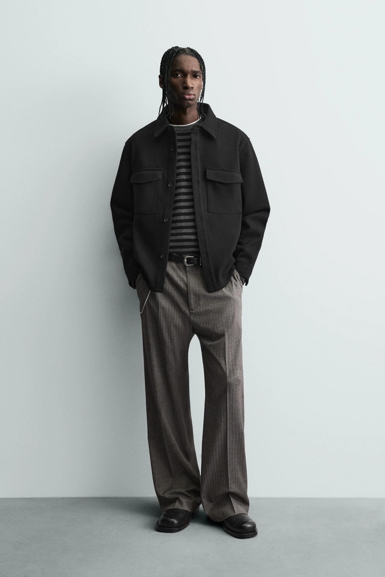 Куртка-рубашка из водоотталкивающего твила с текстурой