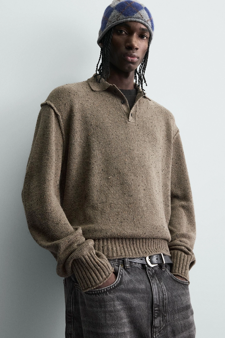 Поло из трикотажа свободного кроя