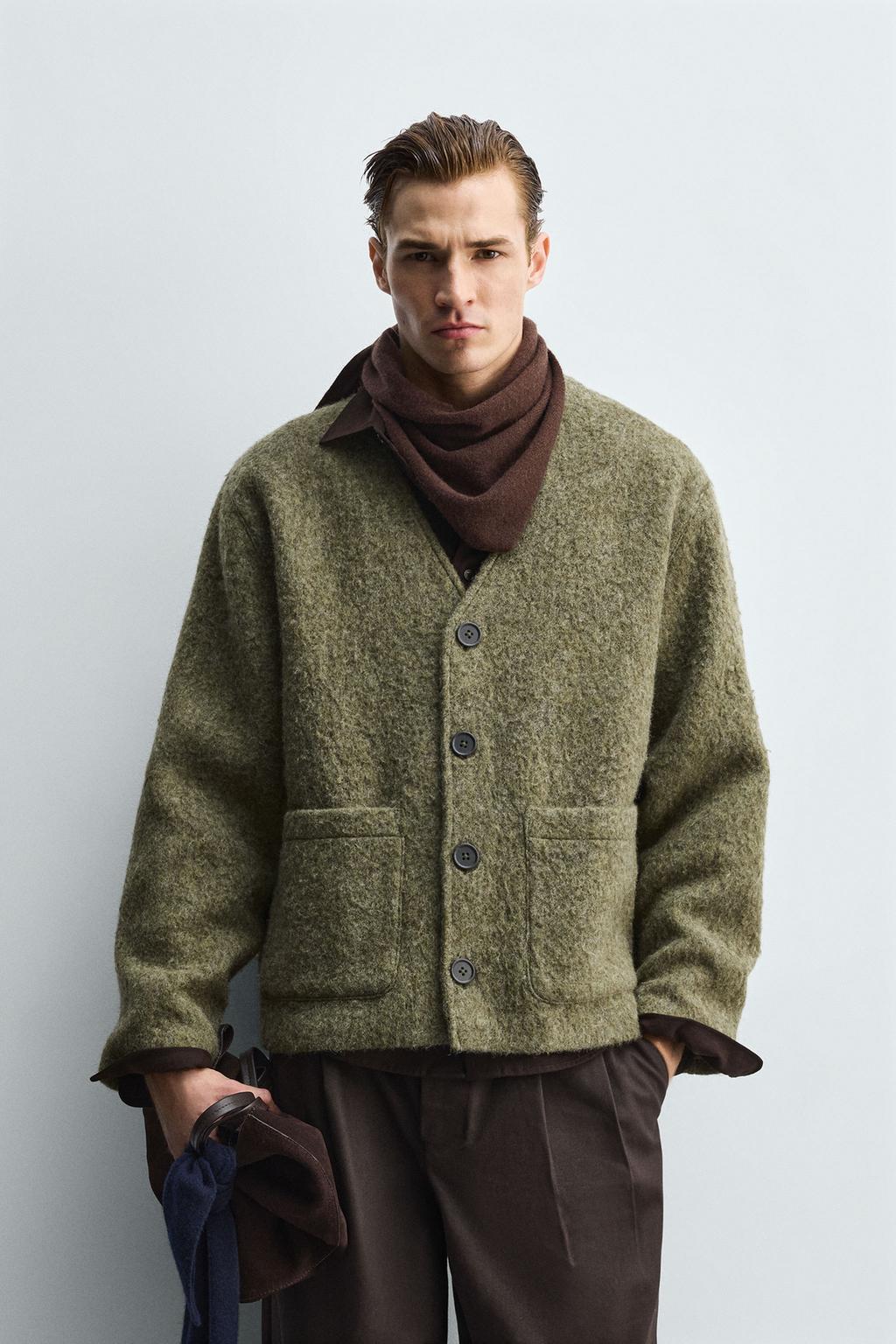 КАРДИГАН RELAXED FIT ИЗ ТЕКСТУРИРОВАННОЙ ТКАНИ