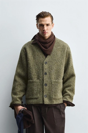 Кардиган RELAXED FIT из текстурированной ткани