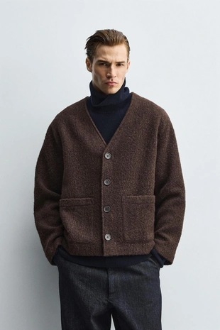 Кардиган RELAXED FIT из тканного материала- Заказать в России