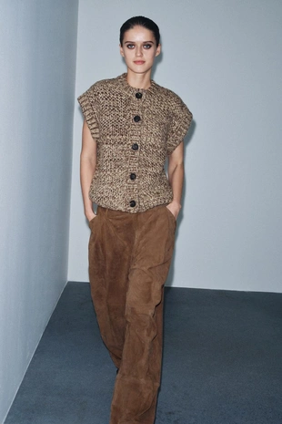 Жилет крупной вязки- Заказать в России