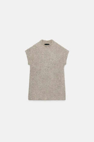 Топ из ворсистого трикотажа с альпакой- Заказать в России