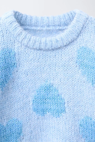 Вязаный джемпер с сердцами- Заказать в России