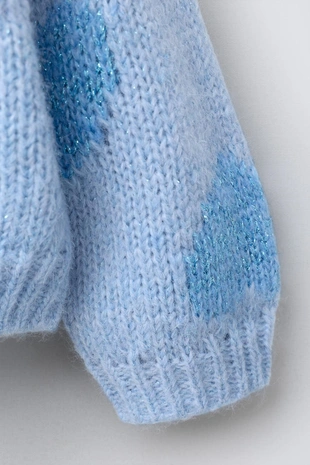 Вязаный джемпер с сердцами- Заказать в России