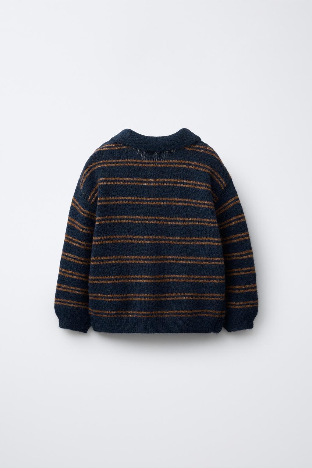 ВЯЗАНЫЙ ДЖЕМПЕР В ПОЛОСКУ С МЕДВЕДЕМ КРОШЕ