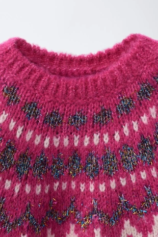 Жаккардовый свитер с блестками- Заказать в России