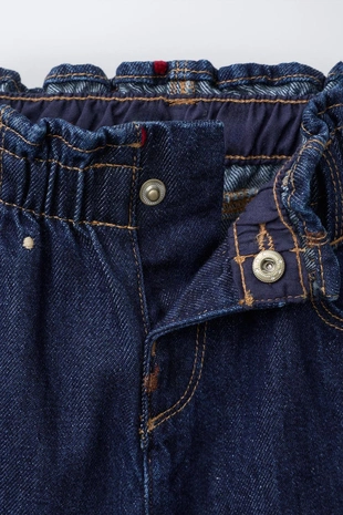 Джинсы-кюлоты с вышивкой в виде собаки- Заказать в России