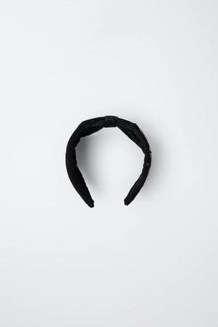 Ободок из бархата с бисерным апплике- Заказать в России