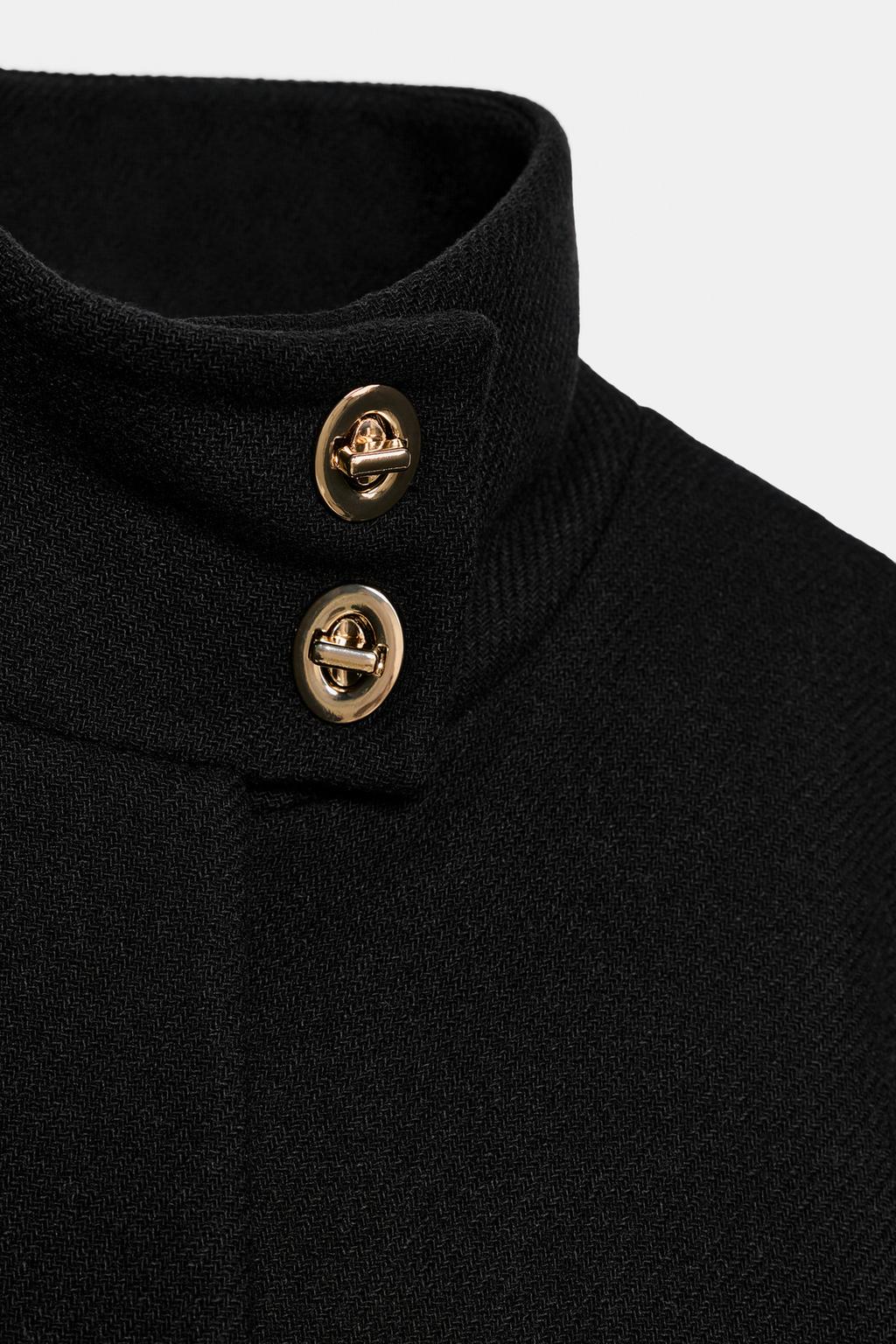 КОРОТКОЕ ПАЛЬТО-НАКИДКА С ПОЯСОМ ИЗ ШЕРСТИ