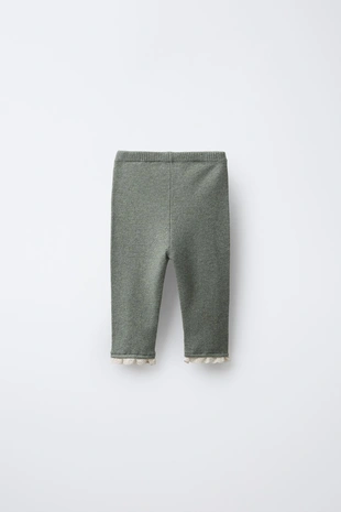 Трикотажные легинсы с кружевом- Заказать в России