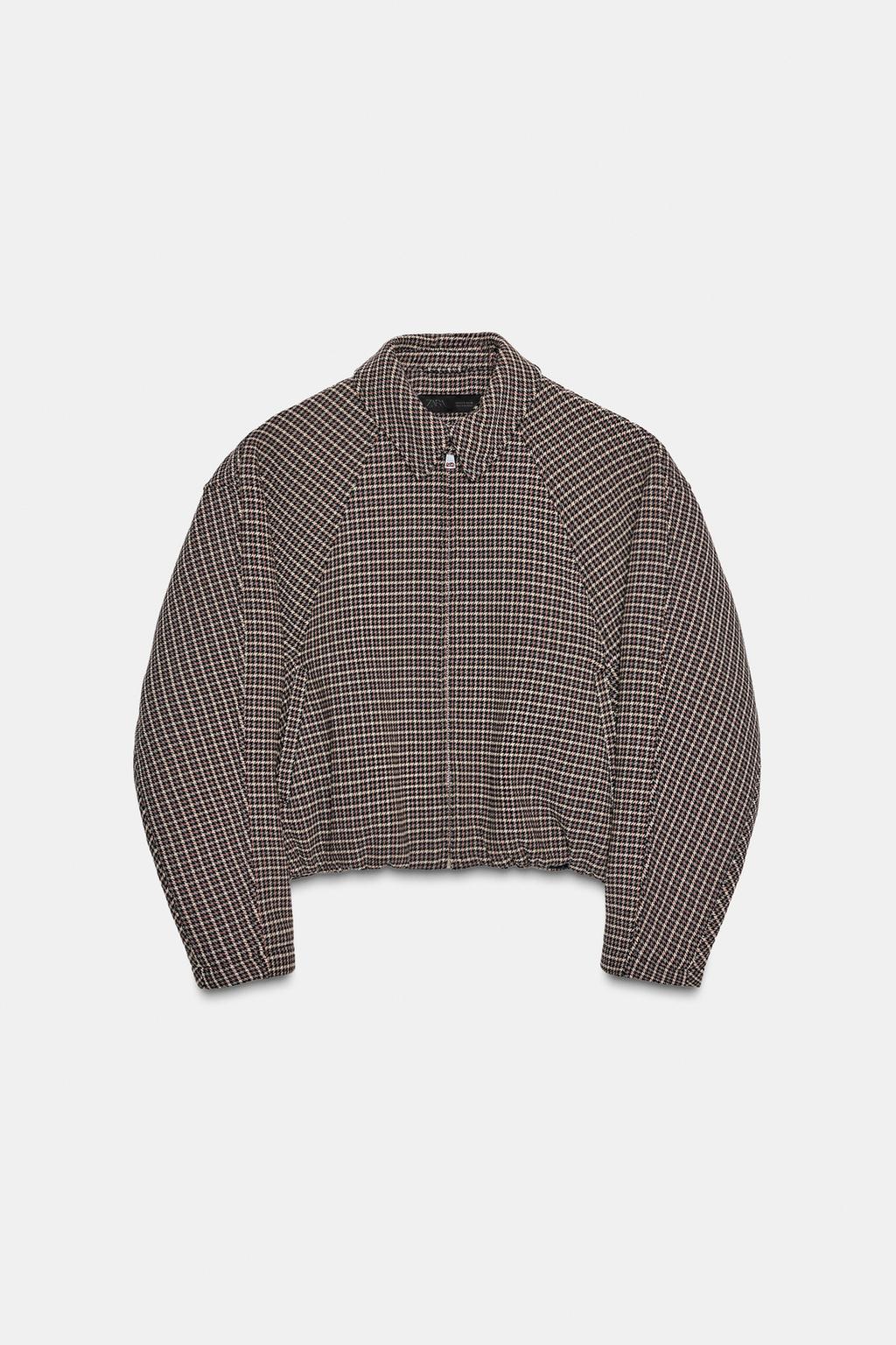 УТЕПЛЕННЫЙ БОМБЕР С УЗОРОМ «ГУСИНАЯ ЛАПКА»