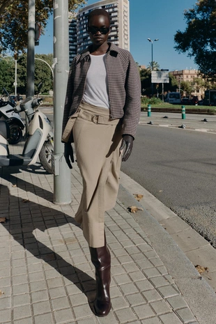 Утепленный бомбер с узором «гусиная лапка»- Заказать в России