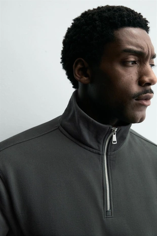 Базовая толстовка с воротником на молнии- Заказать в России