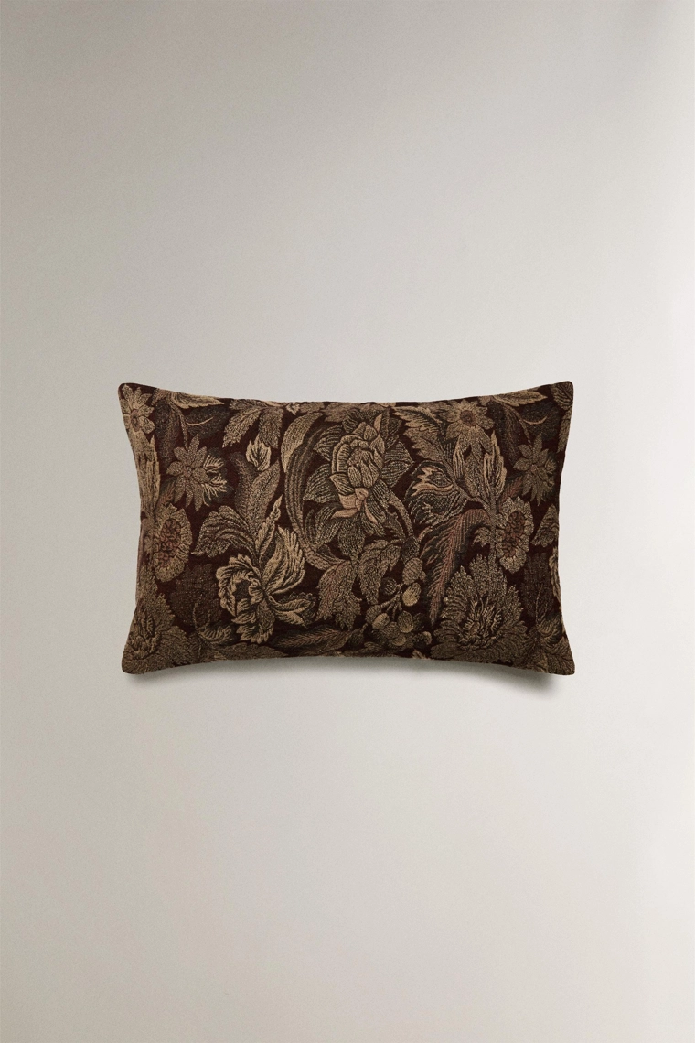 Чехол для декоративной подушки с цветочным жаккардом