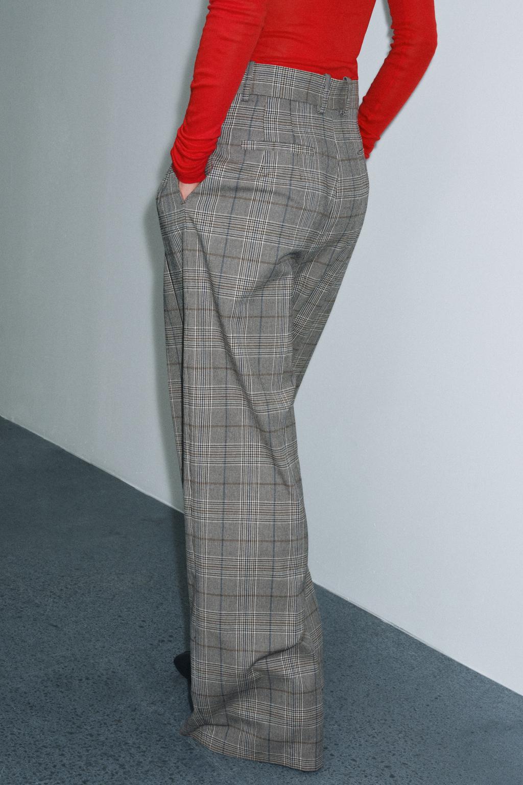 БРЮКИ В КЛЕТКУ С ЗАЩИПАМИ — ZW COLLECTION