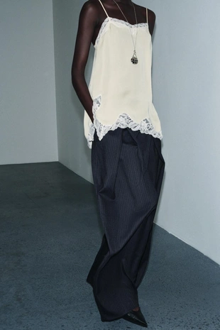 Брюки с защипами в полоску — ZW COLLECTION- Заказать в России