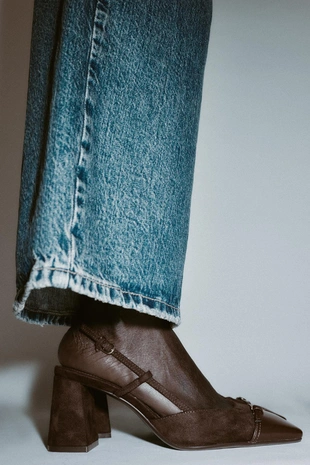 Туфли-мюли на блочном каблуке- Заказать в России