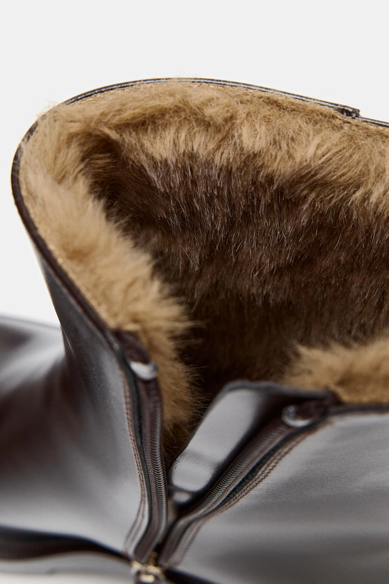 Туфли на каблуке с подкладкой из искусственного меха