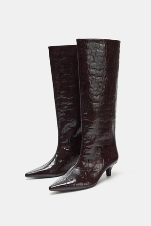 Сапоги на среднем каблуке- Заказать в России