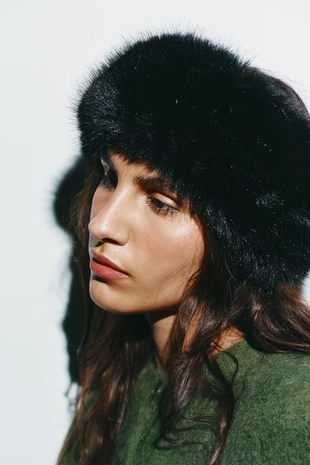 Ободок-чалма из искусственного меха- Заказать в России