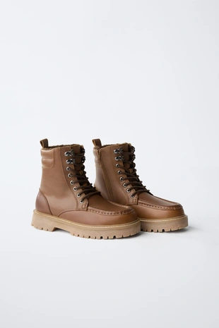 Ботинки кожаные с подкладкой- Заказать в России