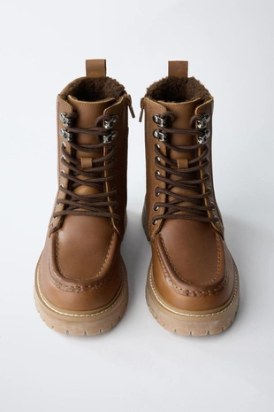 Ботинки кожаные с подкладкой- Заказать в России