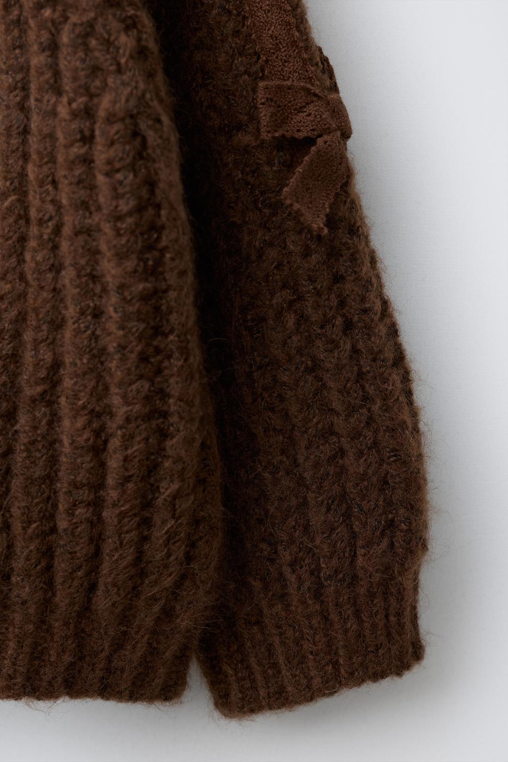 КАРДИГАН С БАНТАМИ И КРУЖЕВОМ