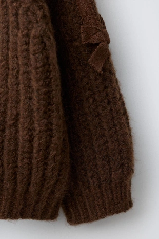 Кардиган с бантами и кружевом- Заказать в России