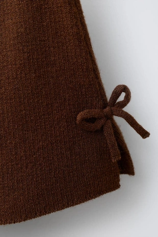 Трикотажная юбка со смесовой шерстью и бантами- Заказать в России