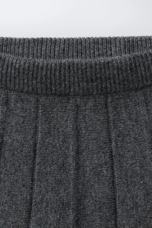 Вязаная юбка в складку с шерстью- Заказать в России