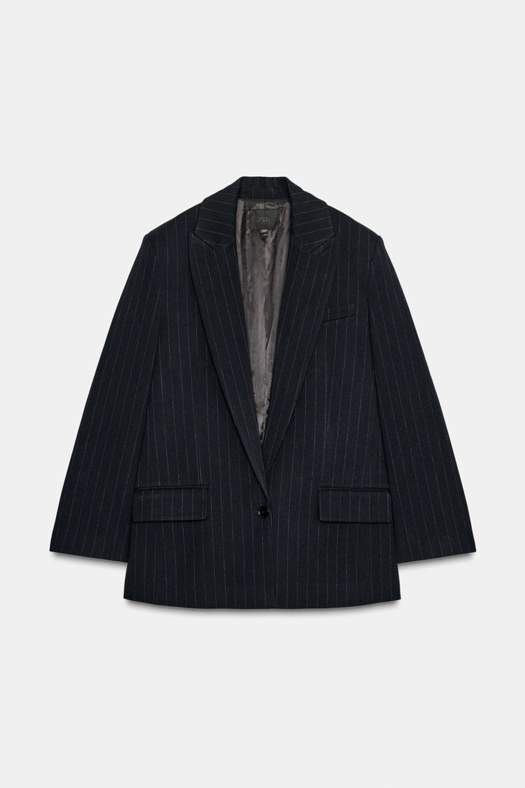 Пиджак в полоску с карманами