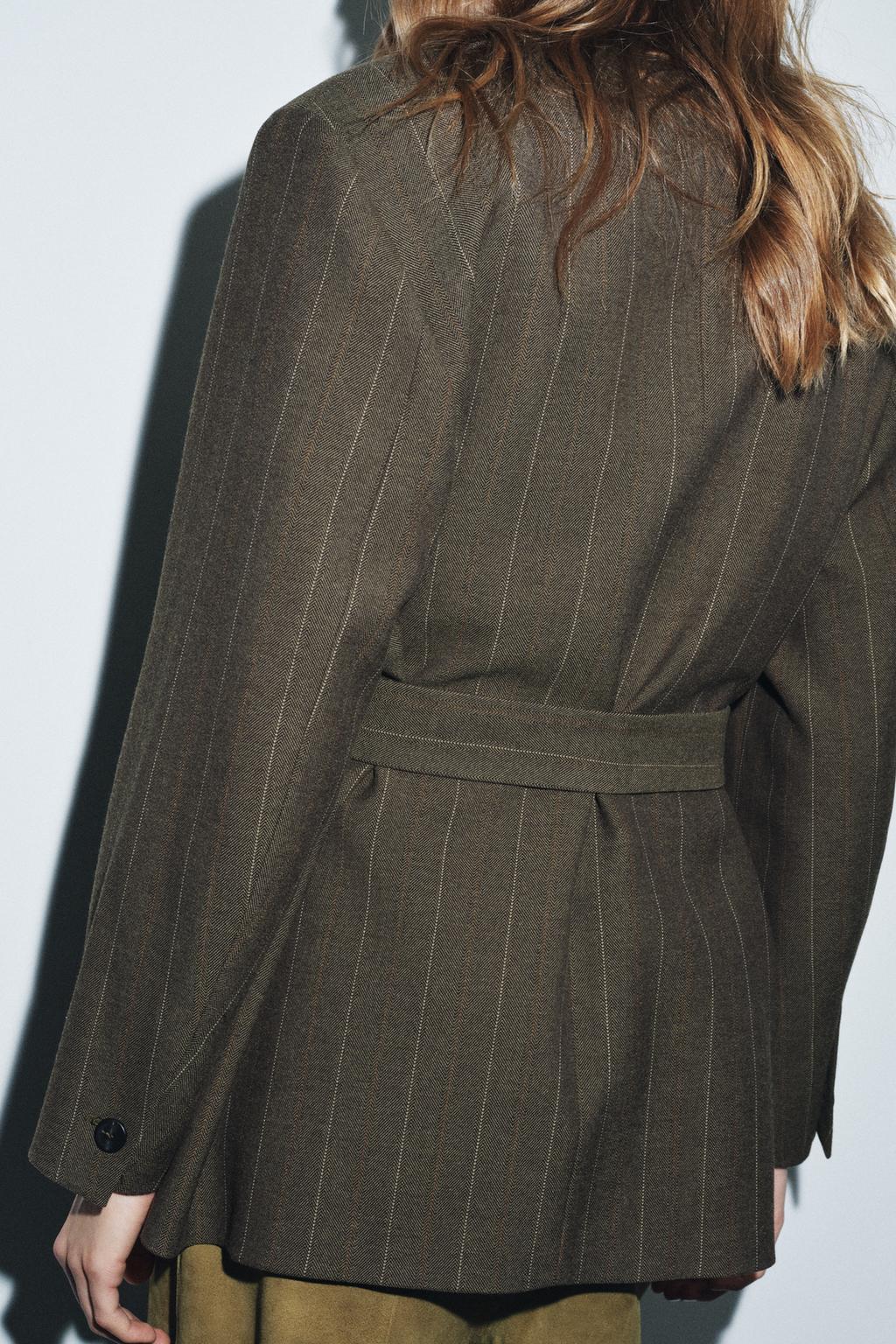 БЛЕЙЗЕР В ПОЛОСКУ С ПОЯСОМ — ZW COLLECTION