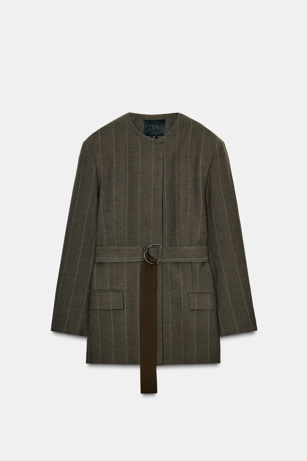 БЛЕЙЗЕР В ПОЛОСКУ С ПОЯСОМ — ZW COLLECTION