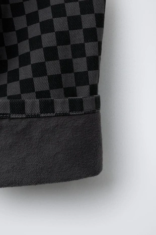 Брюки BARREL из саржи в шахматную клетку- Заказать в России