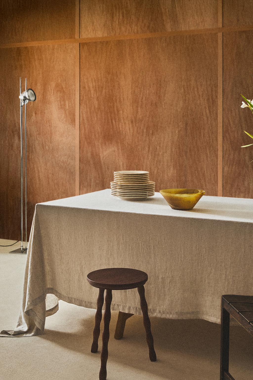 Скатерть из мятого льна